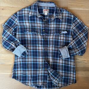 Vintage Y2K GAP 100% Cotton Flannel Button Down Shirt Plaid Mens Size Large